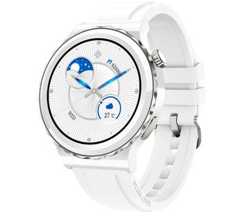 Zegarek damski Smartwatch Rubicon biała ceramiczna bransoleta + pasek RNCE92 z rozmowami. Zegarek damski Smartwatch. Zegarek Rubicon z rozmowami dla kobiety na prezent. Smartwatch damski z bransoletą i paskiem. Smartwatch Rubicon damski (4).jpg